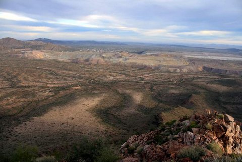 Black Mountain summit view of Ajo and the mine